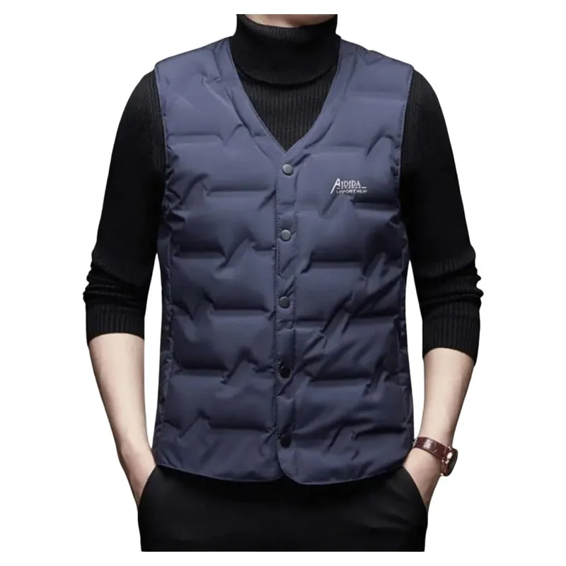 Теплый мужской пуховый жилет с V-образным вырезом, 90% белый пух, осенне-зимний, новинка, теплая мужская одежда, жилет с наплечниками
Теплый мужской пуховый жилет с V-образным вырезом, 90% белый пух, осенне-зимний, новинка, теплая мужская одежда, жилет с наплечниками