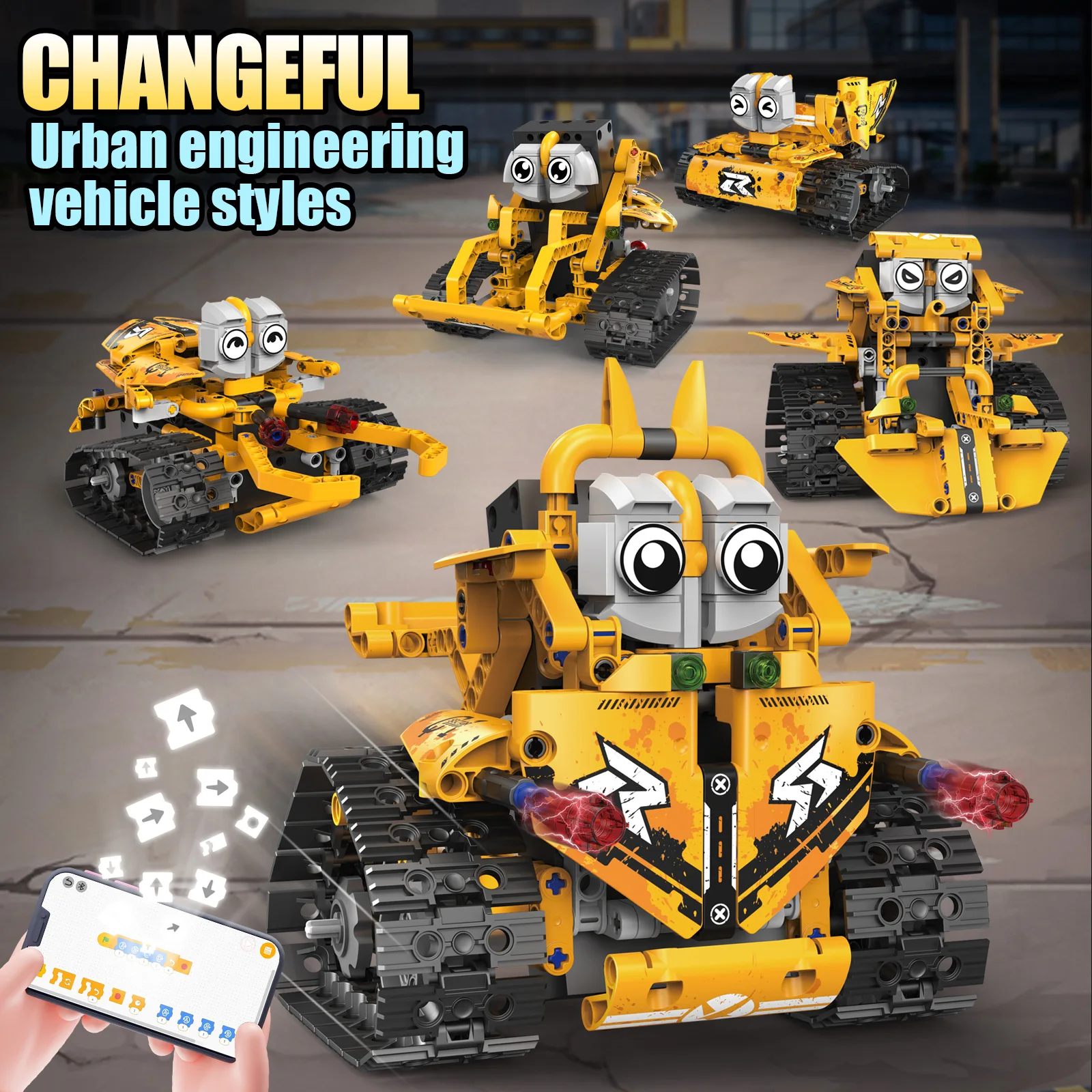 5 in 1 Technical Remote Control APP Programmable Deformed Robot Building Block Fire Engineering Electric Bricks Toys Kids Gifts
5 in 1 Technical Remote Control APP Programmable Deformed Robot Building Block Fire Engineering Electric Bricks Toys Kids Gifts