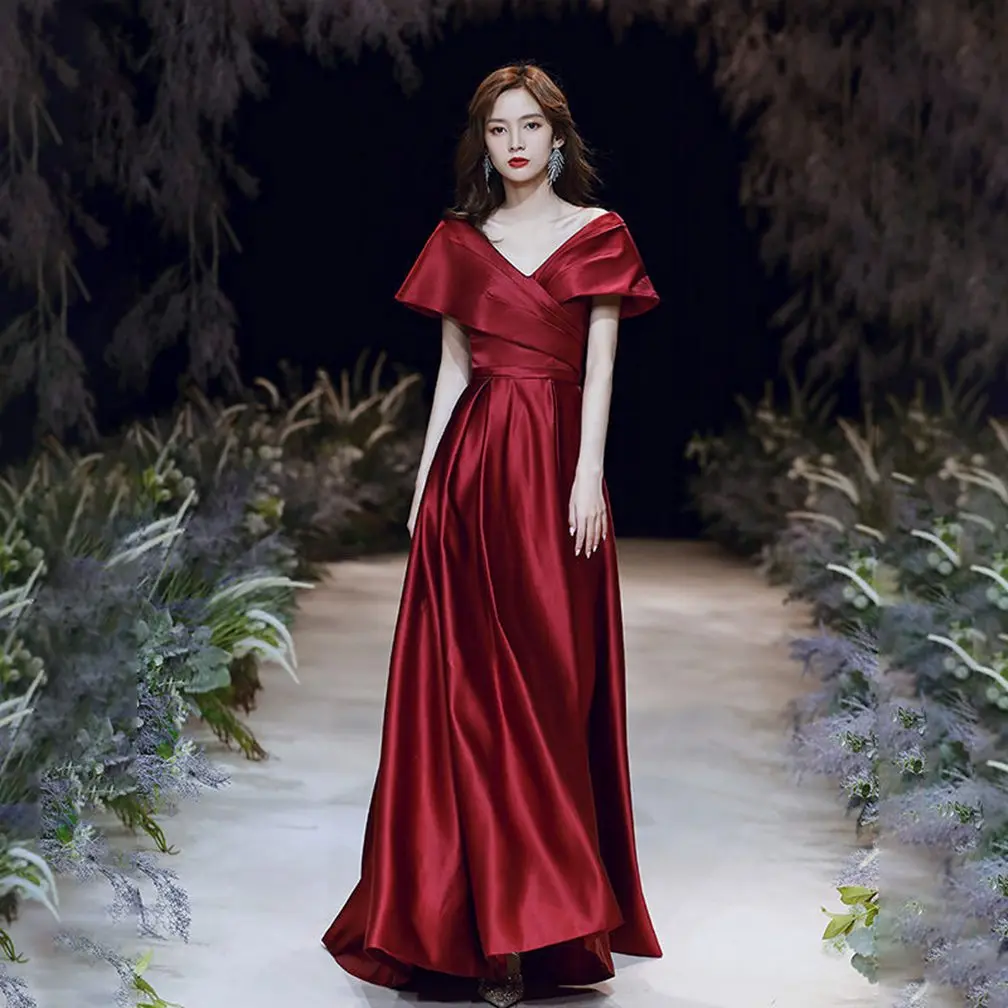 Evening Dress V-Neck Pleat Dresses Woman Party Night A-LINE Evening Gowns for Women
Evening Dress V-Neck Pleat Dresses Woman Party Night A-LINE Evening Gowns for Women