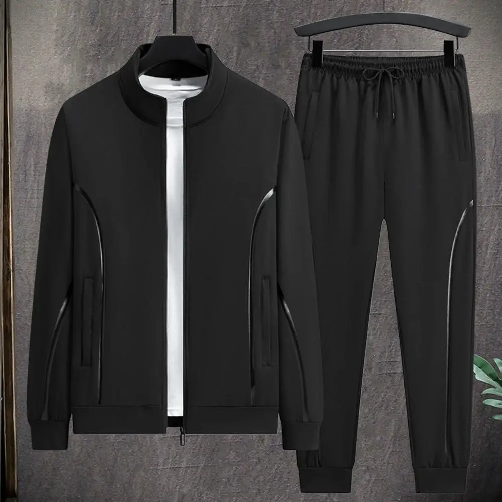 Sportswear Suit Men Sportswear Men's Winter Tracksuit with Stand Collar Zipper Closure Coat Drawstring Sweatpants for Autumn
Sportswear Suit Men Sportswear Men's Winter Tracksuit with Stand Collar Zipper Closure Coat Drawstring Sweatpants for Autumn