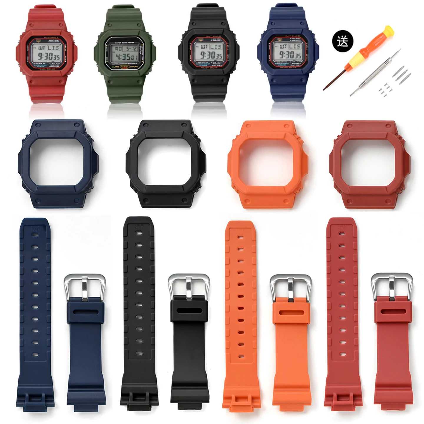 TPU Rubber Strap + Protective Case For Casio G-shock DW-5600 5610 GW-M5610 GW-B5600 Series Men Replacement Watch Band Bezel
TPU Rubber Strap + Protective Case For Casio G-shock DW-5600 5610 GW-M5610 GW-B5600 Series Men Replacement Watch Band Bezel