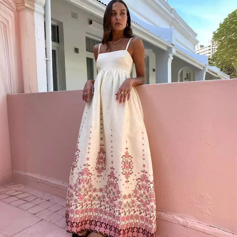 2026 Spring and Summer New Arrival Sleeveless Strap Fashion Printed Cotton and Linen Dress
2026 Spring and Summer New Arrival Sleeveless Strap Fashion Printed Cotton and Linen Dress