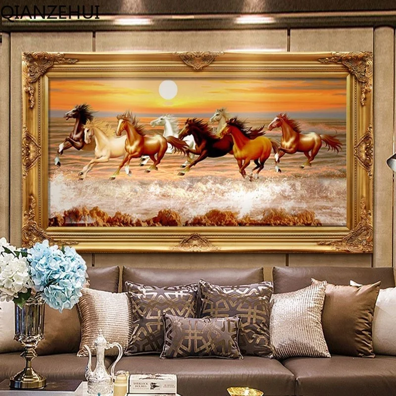 DIY full Diamond Embroidery,Round Diamond Landscape Eight Horses Living room decoration rhinestone beads Diamond painting
DIY full Diamond Embroidery,Round Diamond Landscape Eight Horses Living room decoration rhinestone beads Diamond painting