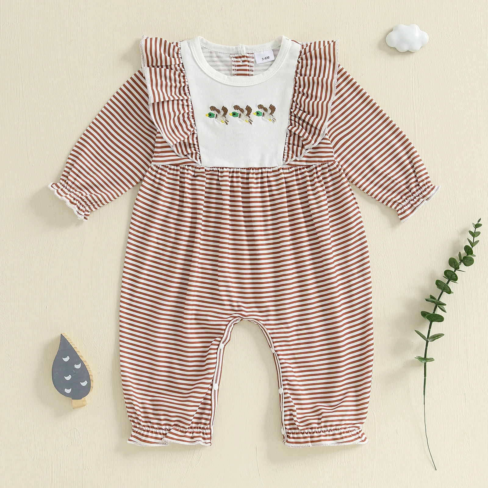 Newborn Baby Girls Romper Casual Apple/Duck Embroidery Striped Long Sleeve Jumpsuits Infant Fashion Clothes
Newborn Baby Girls Romper Casual Apple/Duck Embroidery Striped Long Sleeve Jumpsuits Infant Fashion Clothes
