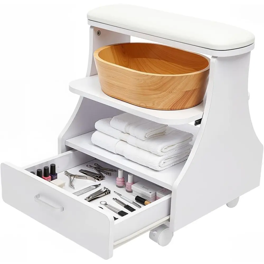 Portable Pedicure Cart with Manicure Stool, Spa Cart, Nail Rest, and Massage Station Supplies in White
Portable Pedicure Cart with Manicure Stool, Spa Cart, Nail Rest, and Massage Station Supplies in White