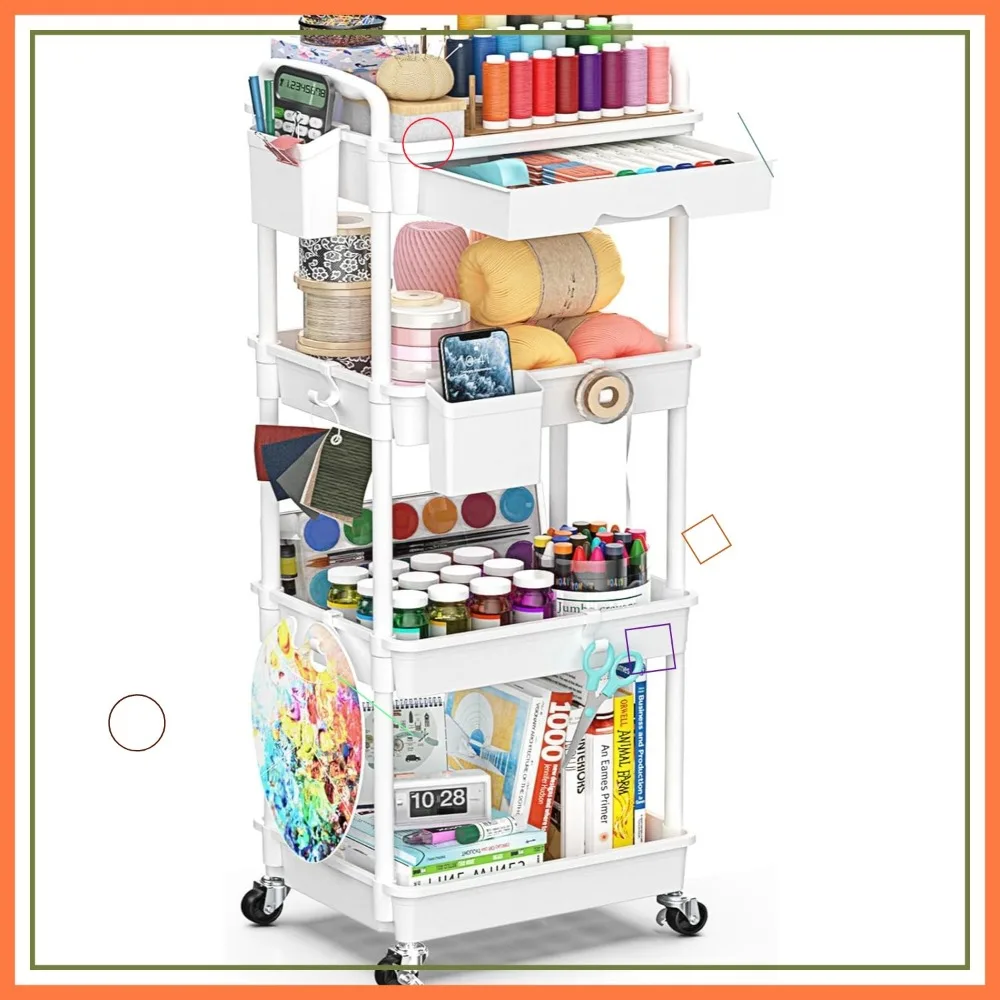4-Tier Rolling Cart with Drawer and Lockable Wheels, Multifunctional Storage Organizer for Home Use
4-Tier Rolling Cart with Drawer and Lockable Wheels, Multifunctional Storage Organizer for Home Use