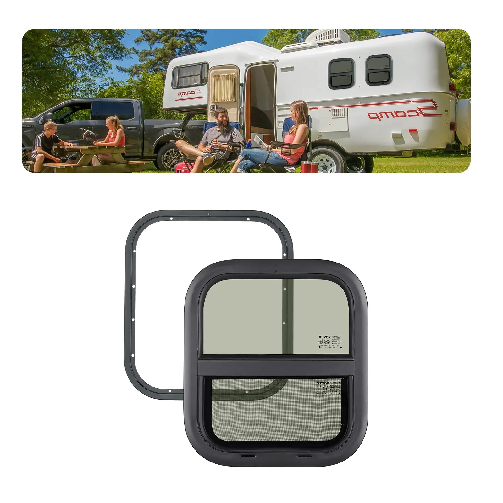 Vertical RV Window, 14" W X 16" H Tinted Sliding RV Window With Net Screen & Trim Ring, Fit 15/16" - 1 3/4" Thickness Wall, RV
Vertical RV Window, 14" W X 16" H Tinted Sliding RV Window With Net Screen & Trim Ring, Fit 15/16" - 1 3/4" Thickness Wall, RV
