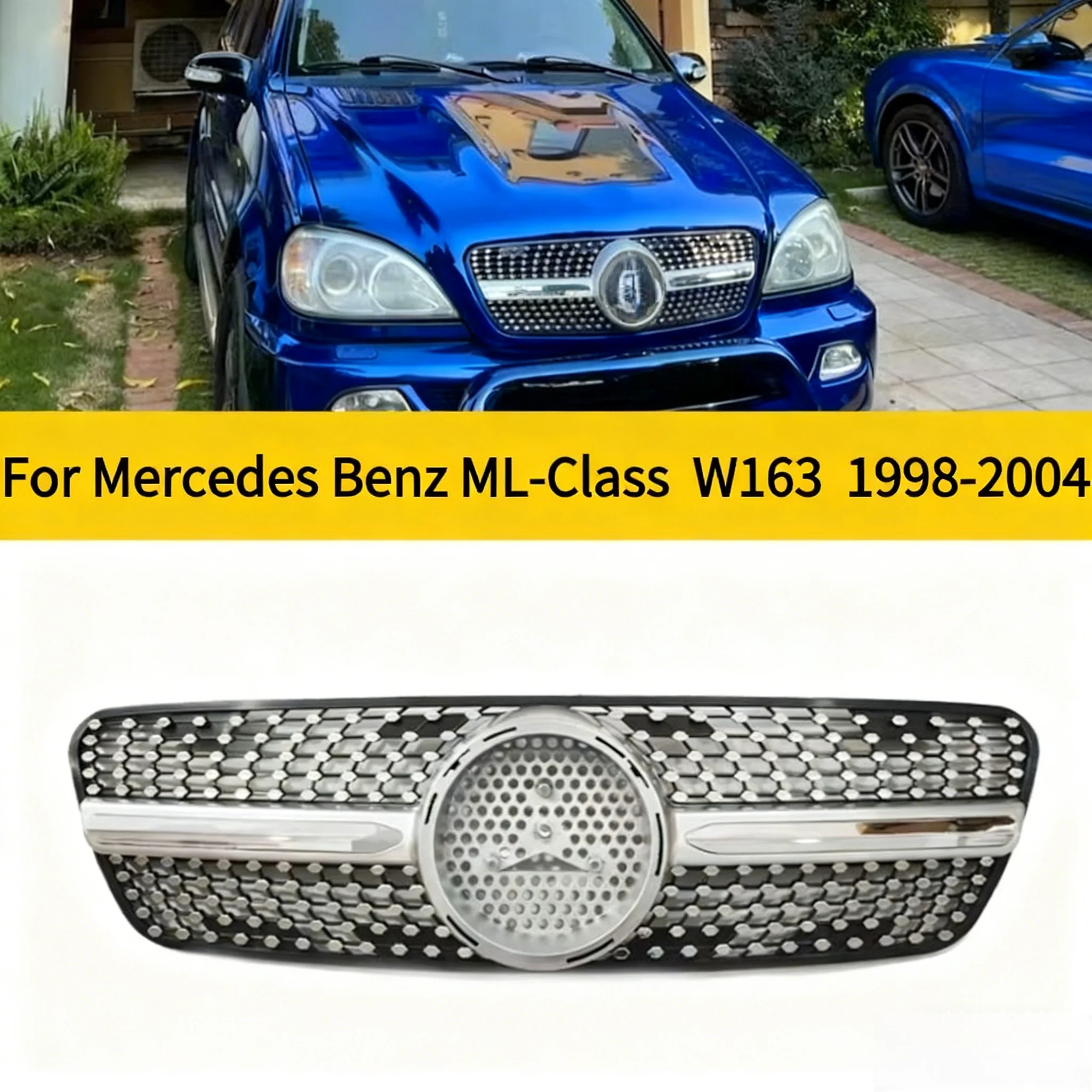 Diamond GT STYLE FRONT BUMPER BAR GRILLE For Mercedes W163 ML-Class ML320 ML350 ML270 ML400 ML430 CDI 1998-2004 Racing Grill
Diamond GT STYLE FRONT BUMPER BAR GRILLE For Mercedes W163 ML-Class ML320 ML350 ML270 ML400 ML430 CDI 1998-2004 Racing Grill
