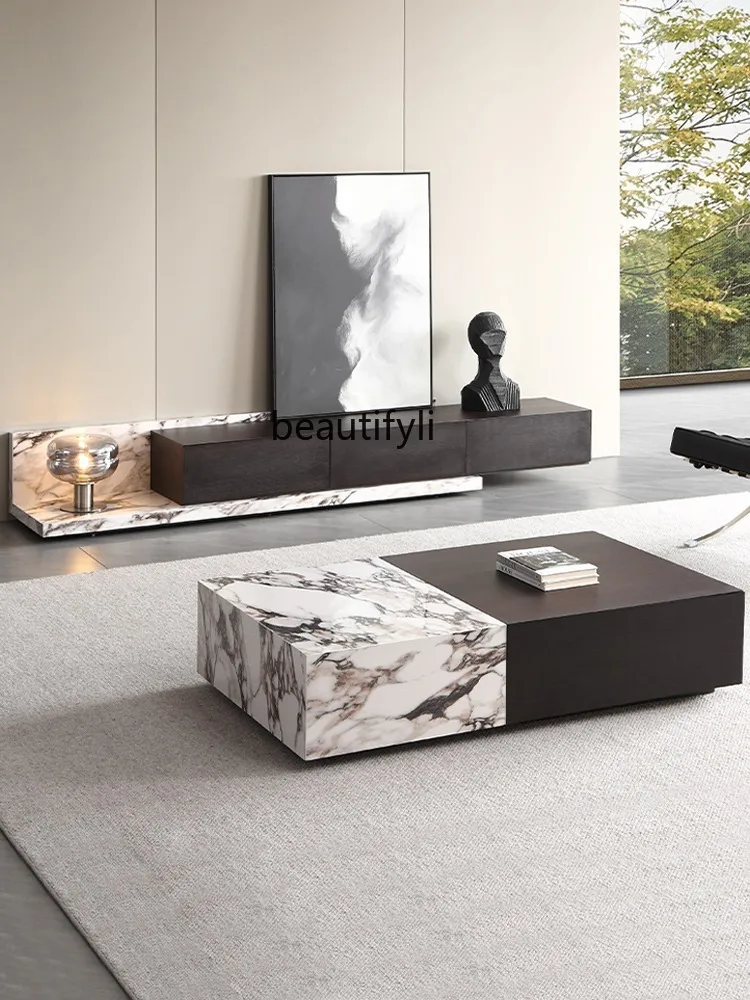 Italian Style Light Luxury High-End Creative Small Apartment Modern Minimalist Wooden Luxury Slate Tea Table with Drawer
Italian Style Light Luxury High-End Creative Small Apartment Modern Minimalist Wooden Luxury Slate Tea Table with Drawer