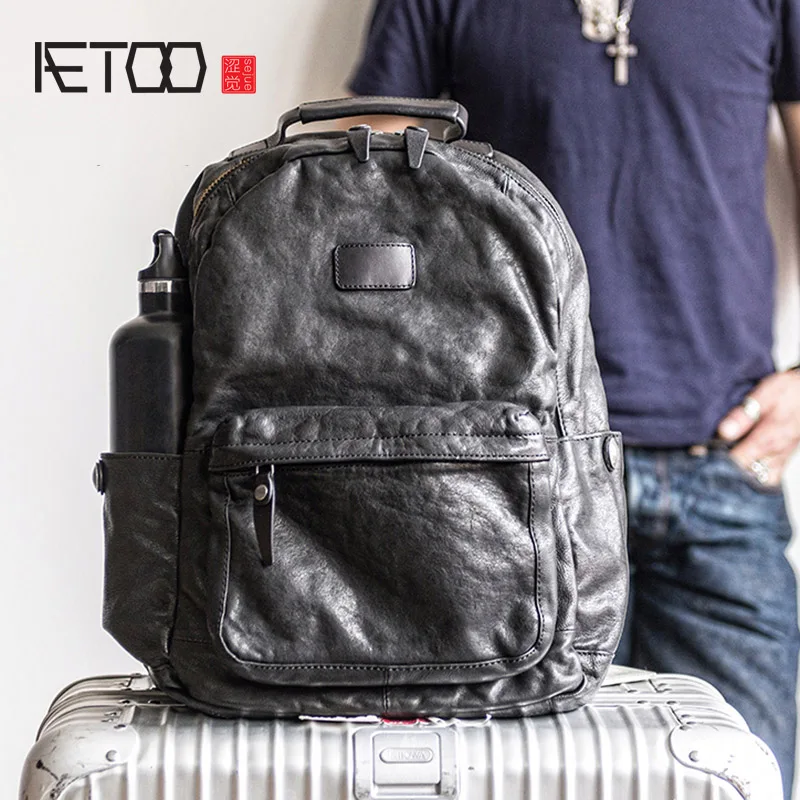 AETOO Fashion trend leather backpack, top layer vegetable tanned leather men's backpack, leather retro backpack
AETOO Fashion trend leather backpack, top layer vegetable tanned leather men's backpack, leather retro backpack