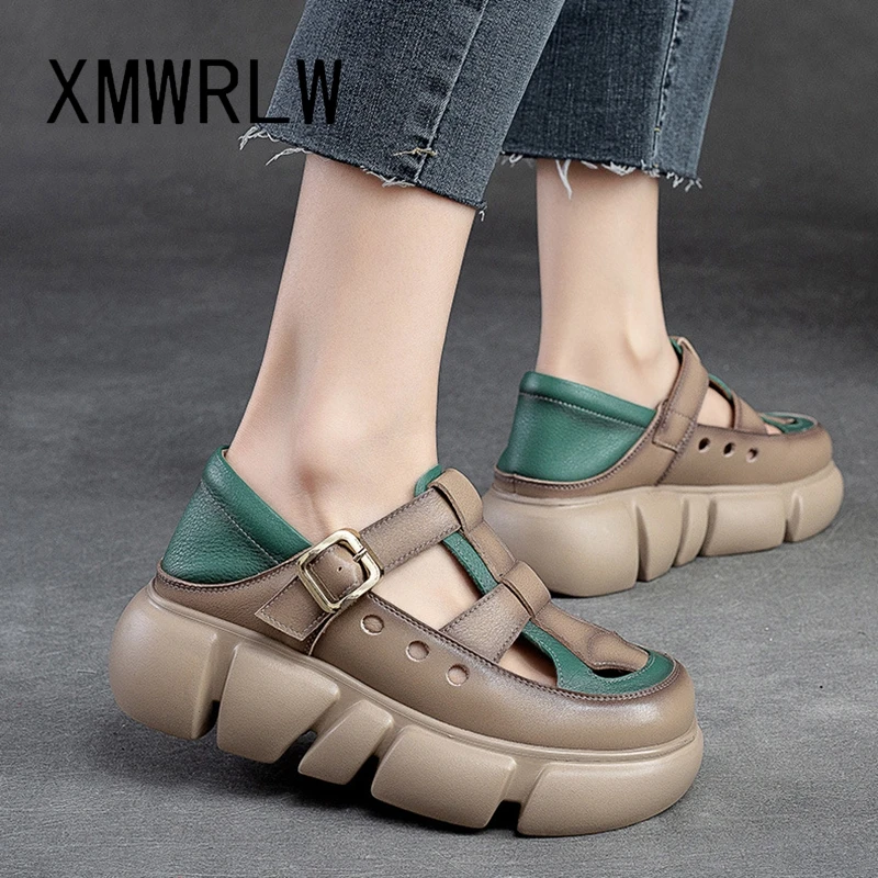 XMWRLW Genuine Leather Women's Thick Sole Sandals Summer Shoes Retro Style Ladies Handmade Shoes Women Summer Sandals Shoe
XMWRLW Genuine Leather Women's Thick Sole Sandals Summer Shoes Retro Style Ladies Handmade Shoes Women Summer Sandals Shoe