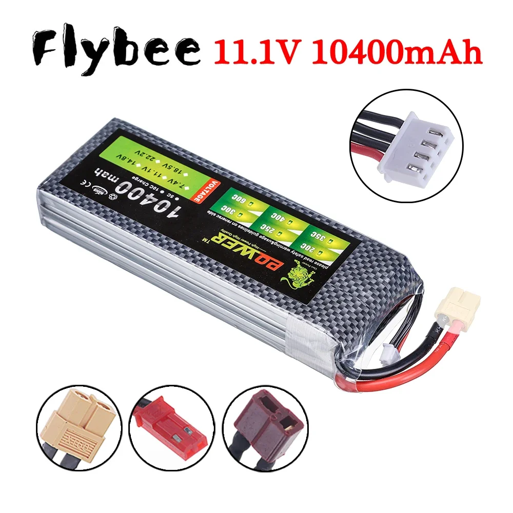 Ultra-high Capacity Lion Power 11.1V 10400mAh Lipo Battery 30c to 40c T/XT60 Plug For Boat Car Quodcopter Parts 3S For RC Toys
Ultra-high Capacity Lion Power 11.1V 10400mAh Lipo Battery 30c to 40c T/XT60 Plug For Boat Car Quodcopter Parts 3S For RC Toys