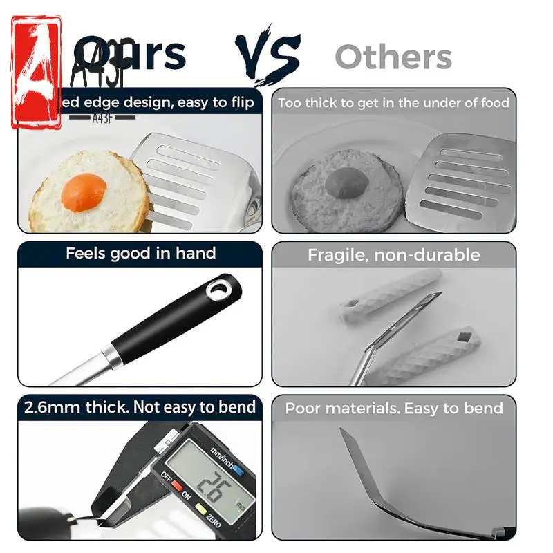 A43F-2Pcs 14.3Inch Spatula Set, Stianless Steel Heavy Duty Turner & Slotted Spatula, Kitchen Cooking Utensils Set
A43F-2Pcs 14.3Inch Spatula Set, Stianless Steel Heavy Duty Turner & Slotted Spatula, Kitchen Cooking Utensils Set