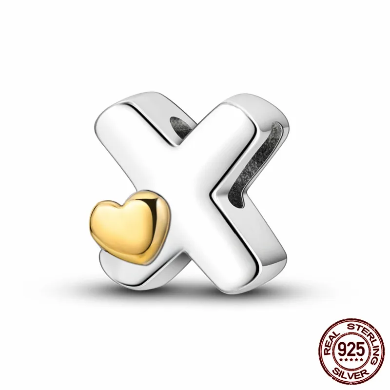This S925 sterling silver heart-shaped letter X charm paired with an original bracelet is a DIY jewelry gift perfect for women
This S925 sterling silver heart-shaped letter X charm paired with an original bracelet is a DIY jewelry gift perfect for women