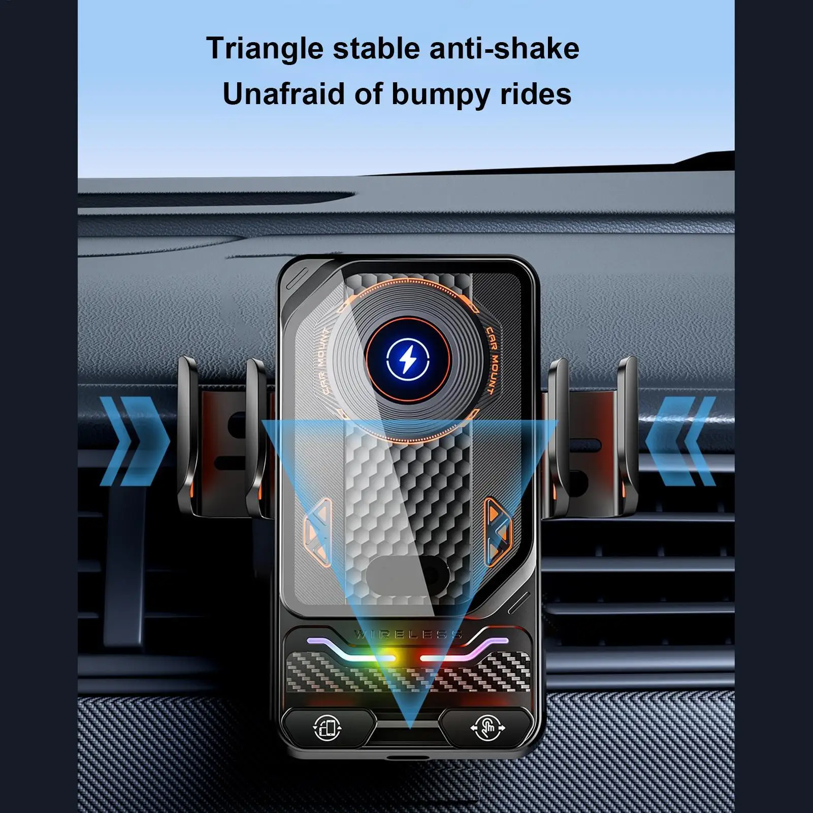 Phone Holder For Car Anti-Slip Smartphone Cradles With Wireless Charging Function Vent Phone Holder For Car For Trailer RV
Phone Holder For Car Anti-Slip Smartphone Cradles With Wireless Charging Function Vent Phone Holder For Car For Trailer RV