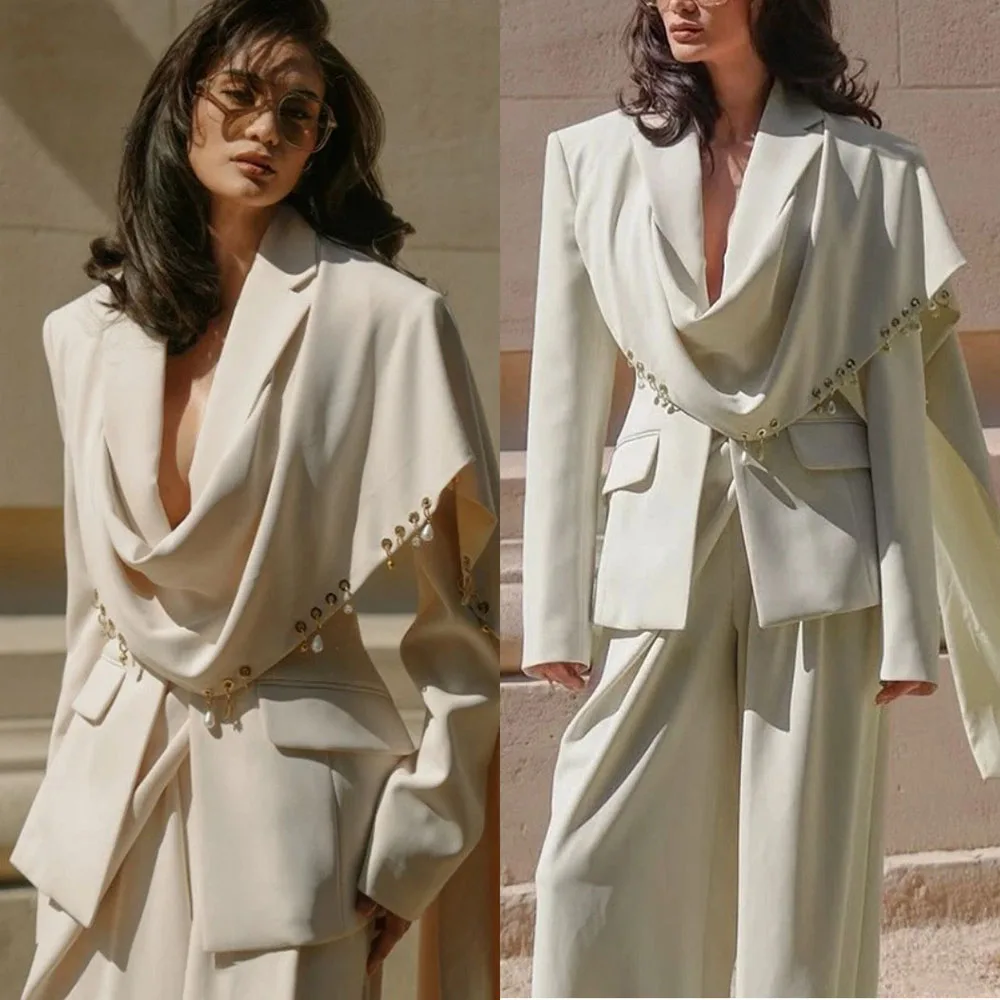 Women's Dresses Suit Gowns Elegant Peaked Lapel Short Sleeves Jacket Coat And Pants For Female 2 Pieces Suit Customized W6238
Women's Dresses Suit Gowns Elegant Peaked Lapel Short Sleeves Jacket Coat And Pants For Female 2 Pieces Suit Customized W6238