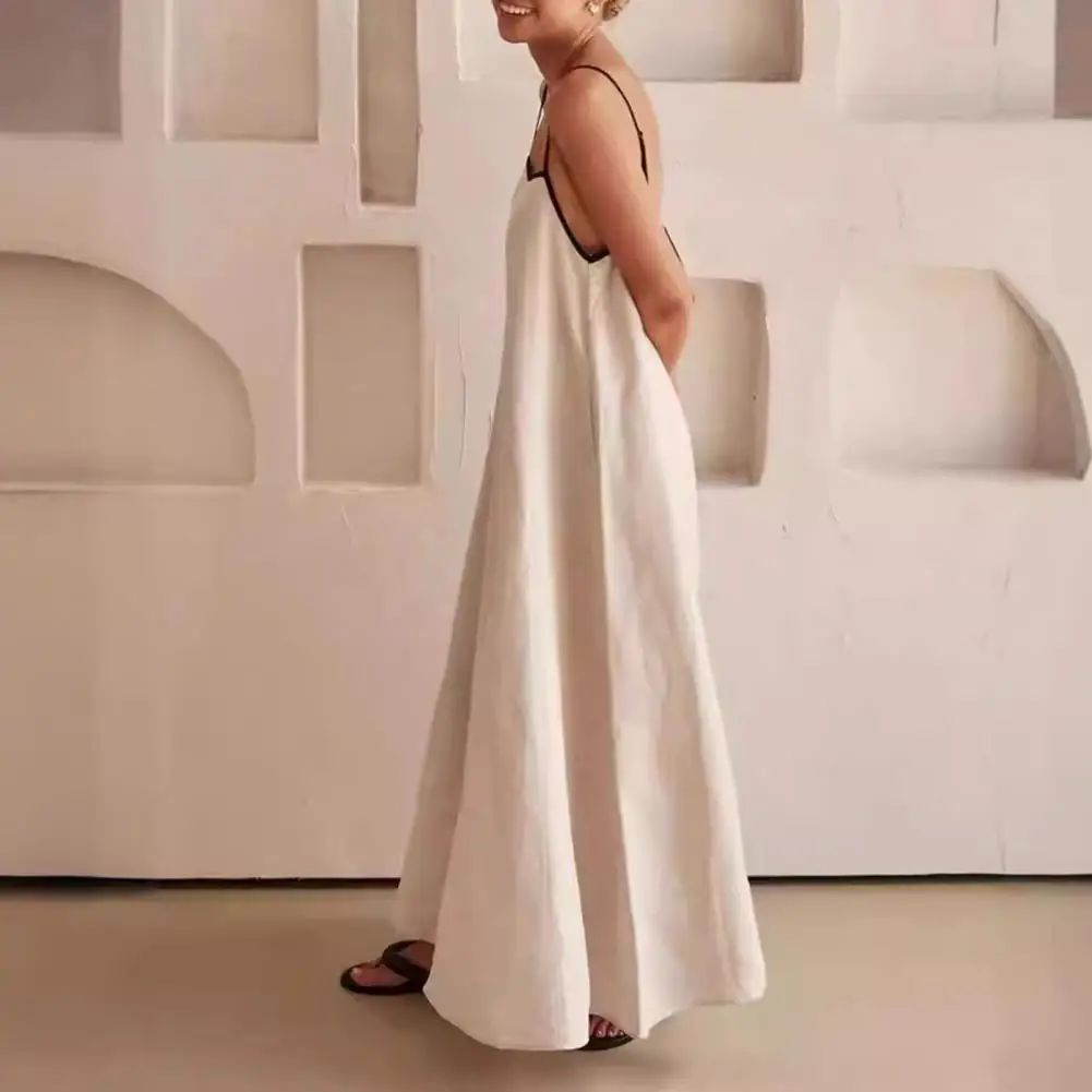Solid Color Strappy Dress Elegant Lace-up Maxi Dress for Women Spaghetti Strap Square Neck Sundress with Backless Design Stylish
Solid Color Strappy Dress Elegant Lace-up Maxi Dress for Women Spaghetti Strap Square Neck Sundress with Backless Design Stylish