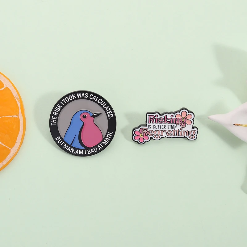 Risking Is Better Than Regretting Enamel Pin Penguin Brooch Lapel Attitude Letter Backpack Badge Fashion Jewelry Accessories
Risking Is Better Than Regretting Enamel Pin Penguin Brooch Lapel Attitude Letter Backpack Badge Fashion Jewelry Accessories