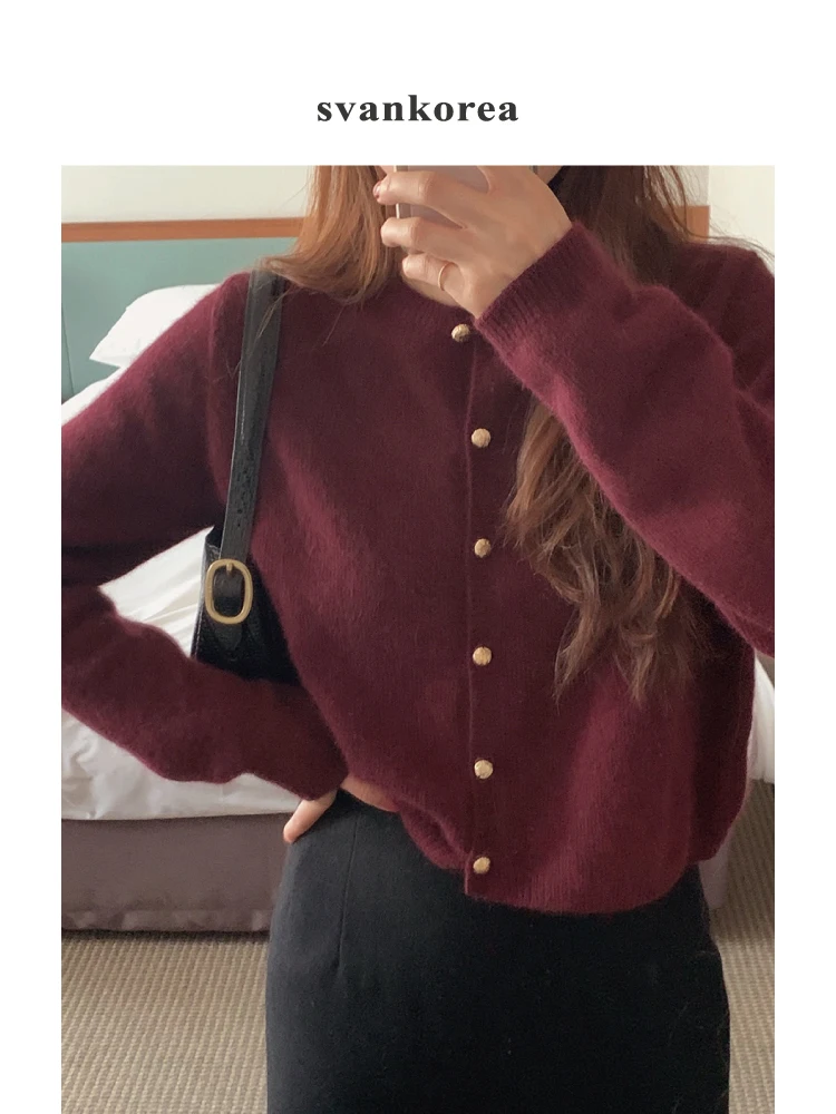 Ele ort Loose Knitted Sweater Coat Women's Autumn Winter Faion Slimming Red Wine Color Open Cardigan Casual Sle
Ele ort Loose Knitted Sweater Coat Women's Autumn Winter Faion Slimming Red Wine Color Open Cardigan Casual Sle