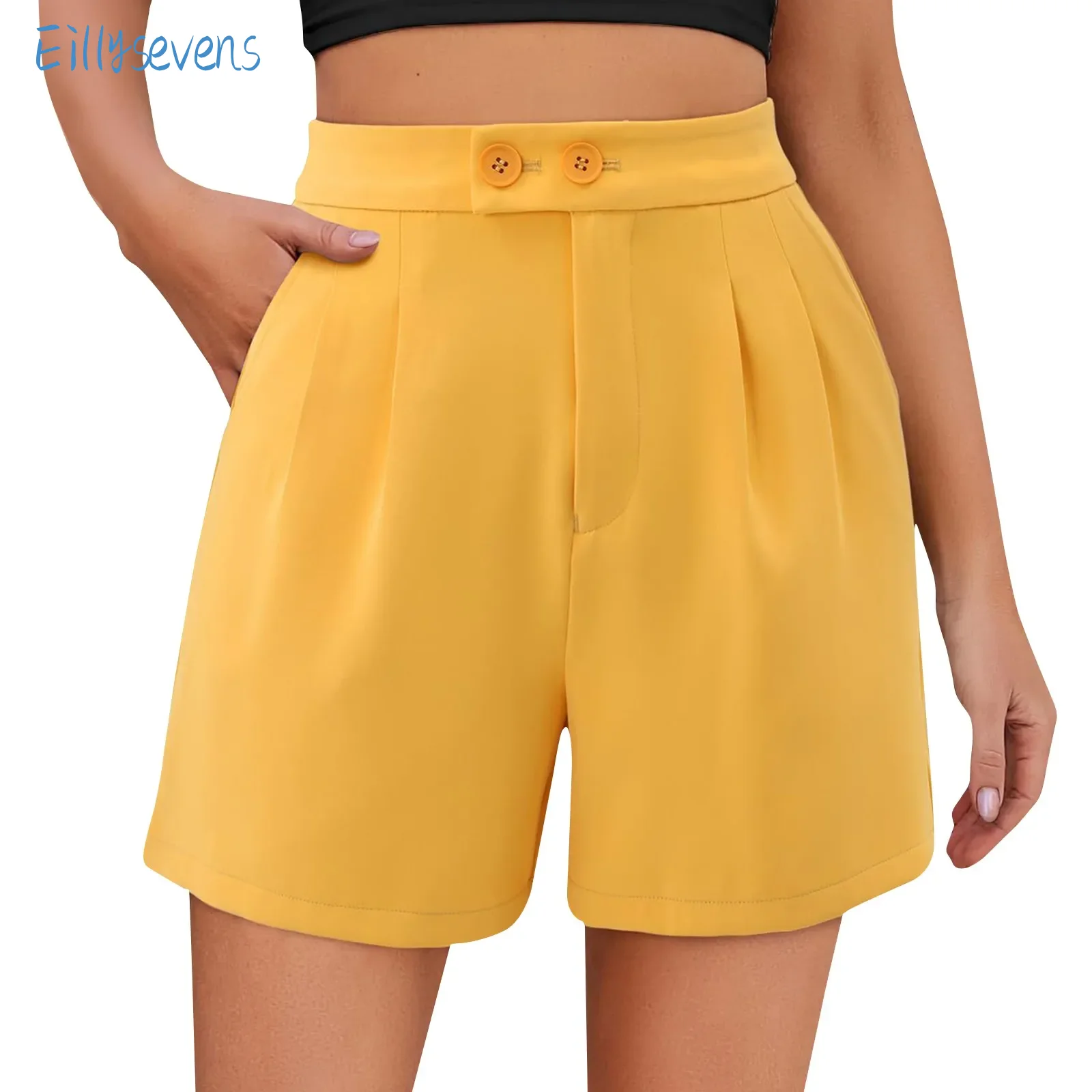 Women'S New Shorts Summer Daily Simple Solid Color Casual Comfy Button Shorts High Waist Loose Wide Leg Shorts With Pockets
Women'S New Shorts Summer Daily Simple Solid Color Casual Comfy Button Shorts High Waist Loose Wide Leg Shorts With Pockets