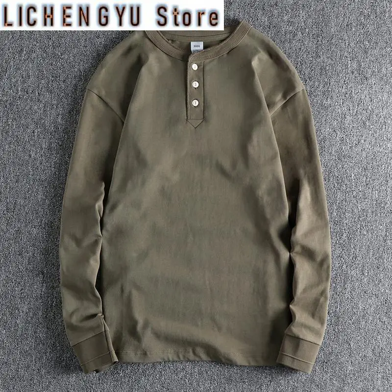 Autumn American Retro 300g Knitted Henry Collar T-shirt Men's Fashion 100% Cotton Washed Casual Tops
Autumn American Retro 300g Knitted Henry Collar T-shirt Men's Fashion 100% Cotton Washed Casual Tops