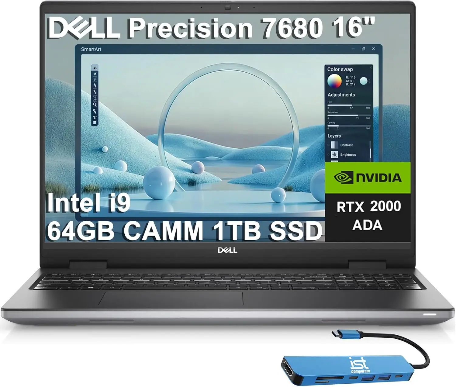 Dell Precision 7000 7680 Mobile Workstation Laptop NVIDIA RTX 2000 Ada 8GB, 64GB LPCAMM2 DDR5 for Engineer, IST
Dell Precision 7000 7680 Mobile Workstation Laptop NVIDIA RTX 2000 Ada 8GB, 64GB LPCAMM2 DDR5 for Engineer, IST