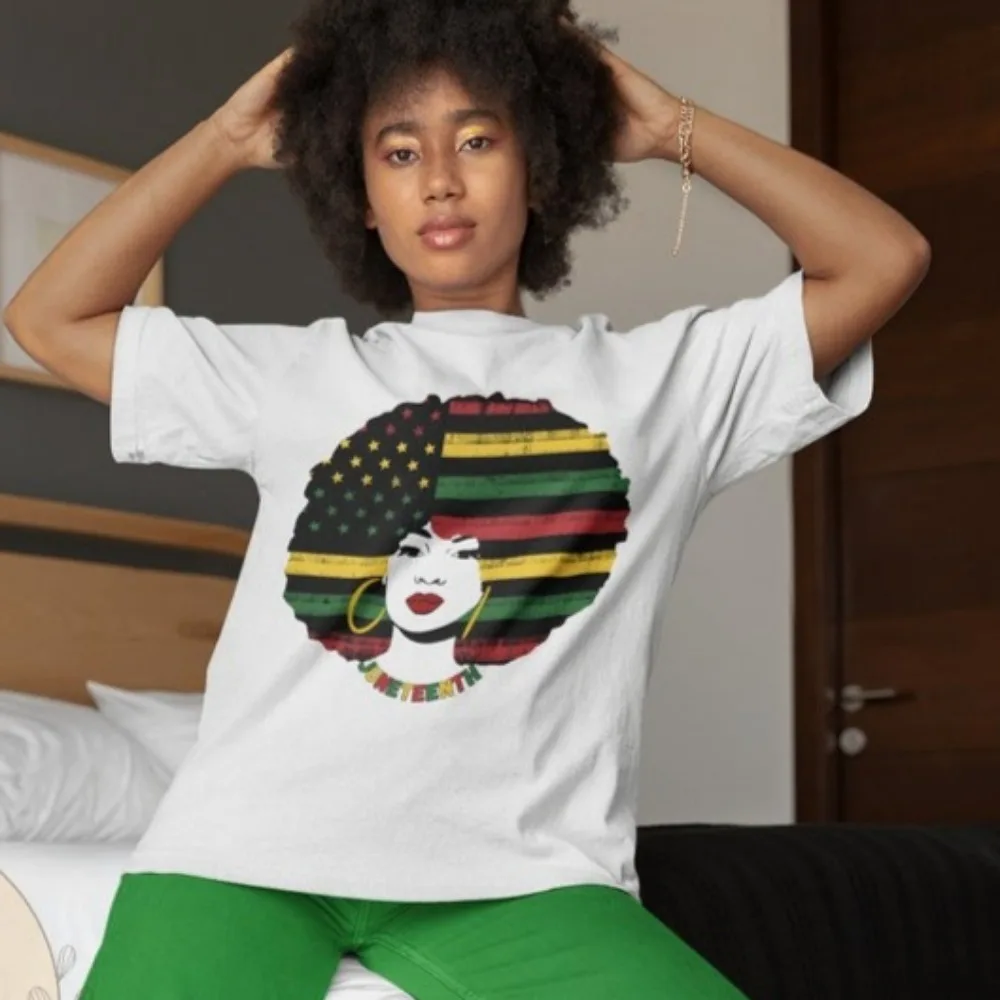 Juneteenth Women's Shirt Black Owned Clothing Juneteenth Tops Black History African Flag T Shirt African Women's Prints Tees
Juneteenth Women's Shirt Black Owned Clothing Juneteenth Tops Black History African Flag T Shirt African Women's Prints Tees