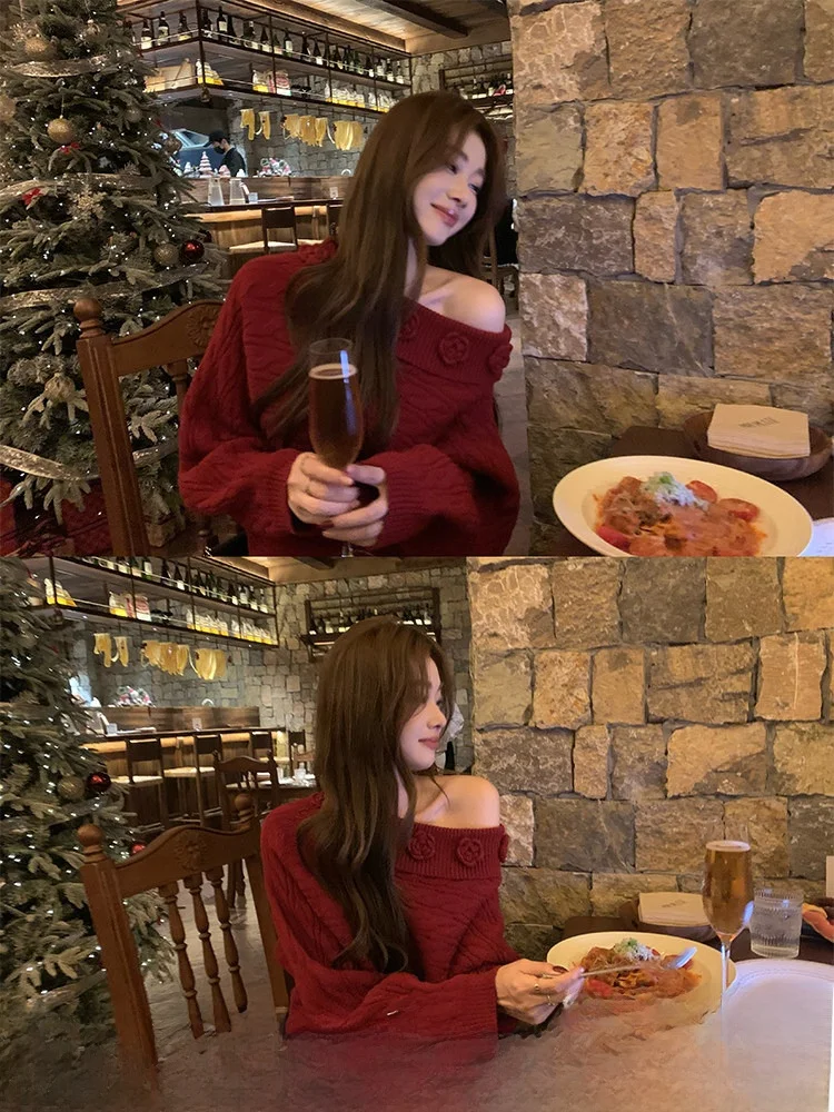 Ele Vintage Knitted Sweater Women's Loose Fit oulder Bared Long Sve Warm Soft Polyester Blend round Ne Top
Ele Vintage Knitted Sweater Women's Loose Fit oulder Bared Long Sve Warm Soft Polyester Blend round Ne Top