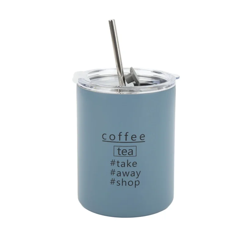 12oz 320ml Stainless Steel Coffee Cup Portable Insulated Coffee Travel Mug With Lid Straw Grey Blue
12oz 320ml Stainless Steel Coffee Cup Portable Insulated Coffee Travel Mug With Lid Straw Grey Blue