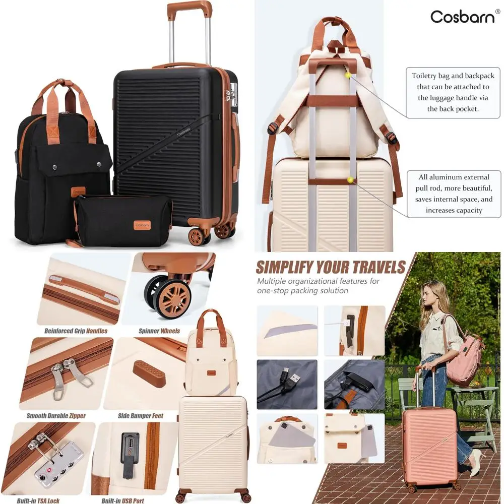 Легкий комплект ручной клади из трех предметов: 22x14x9, одобренные авиакомпанией, 20-дюймовые чемоданы из АБС-пластика с колесами, замок TSA — прочная вода
Легкий комплект ручной клади из трех предметов: 22x14x9, одобренные авиакомпанией, 20-дюймовые чемоданы из АБС-пластика с колесами, замок TSA — прочная вода