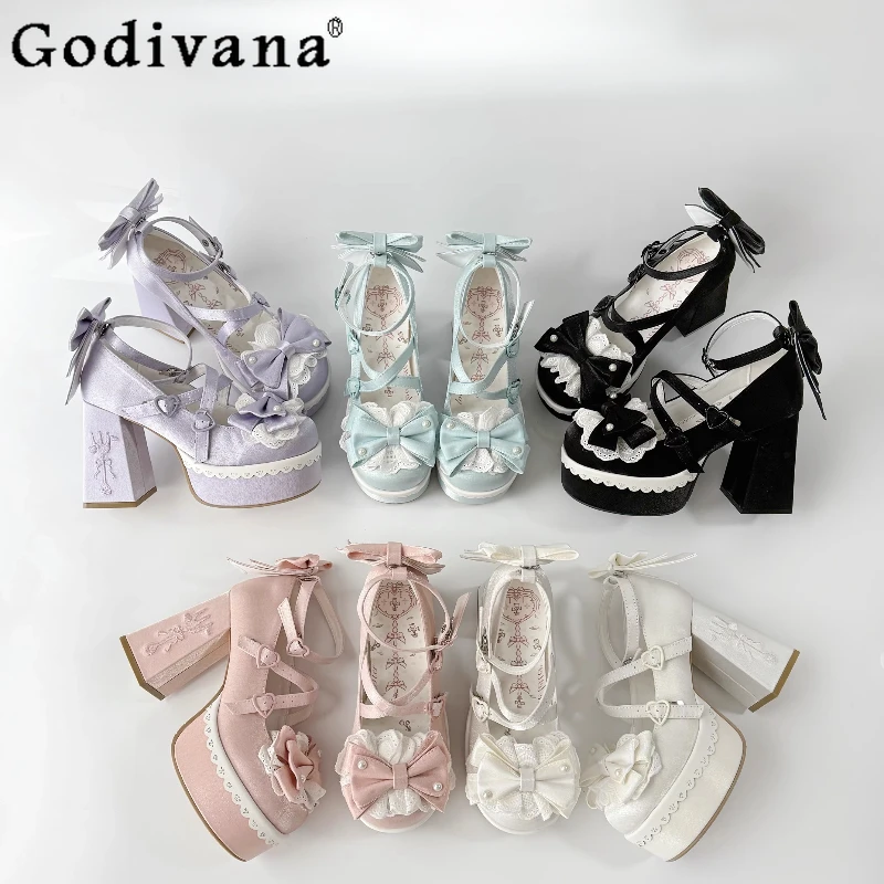 Sweet Girl Original Lolita Bow Lace High Heels Japanese Cross Strap Versatile Waterproof Table Mary Jane Ladies Single Shoes
Sweet Girl Original Lolita Bow Lace High Heels Japanese Cross Strap Versatile Waterproof Table Mary Jane Ladies Single Shoes