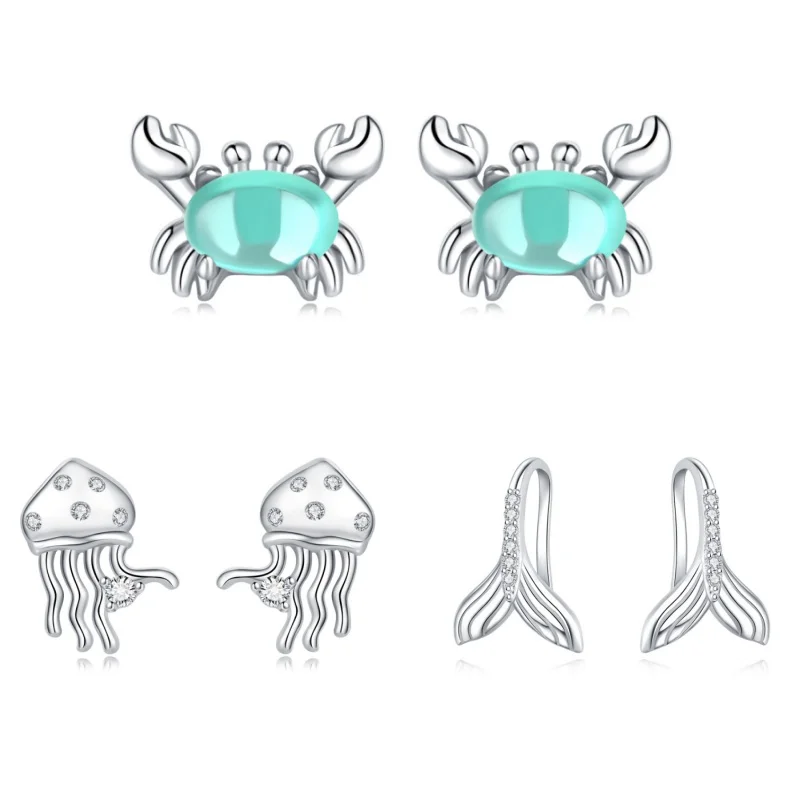 Uniorsj новые серьги-гвоздики из стерлингового серебра 925 пробы с милыми океанскими животными, крабами, медузами, рыбьим хвостом, серьги-гвоздики для женщин
Uniorsj новые серьги-гвоздики из стерлингового серебра 925 пробы с милыми океанскими животными, крабами, медузами, рыбьим хвостом, серьги-гвоздики для женщин