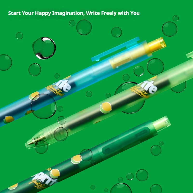 New KACO Sprite Co-branded Fashion Press Gel Pen 0.5mm Quick Drying Cute Fun Writing Ballpoint Pen Back To School Stationery Pen
New KACO Sprite Co-branded Fashion Press Gel Pen 0.5mm Quick Drying Cute Fun Writing Ballpoint Pen Back To School Stationery Pen