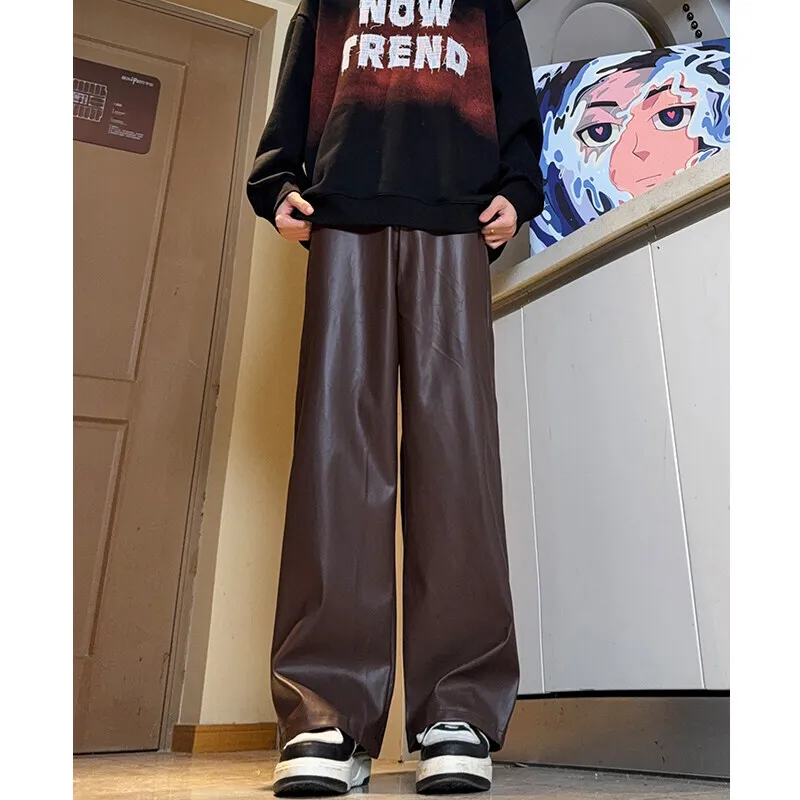 Black Leather Pants Men Casual Motorcycle Pants Men Streetwear Hip-hop Loose Wide Leg Pants Mens Brown Trousers Plus Size 5XL
Black Leather Pants Men Casual Motorcycle Pants Men Streetwear Hip-hop Loose Wide Leg Pants Mens Brown Trousers Plus Size 5XL