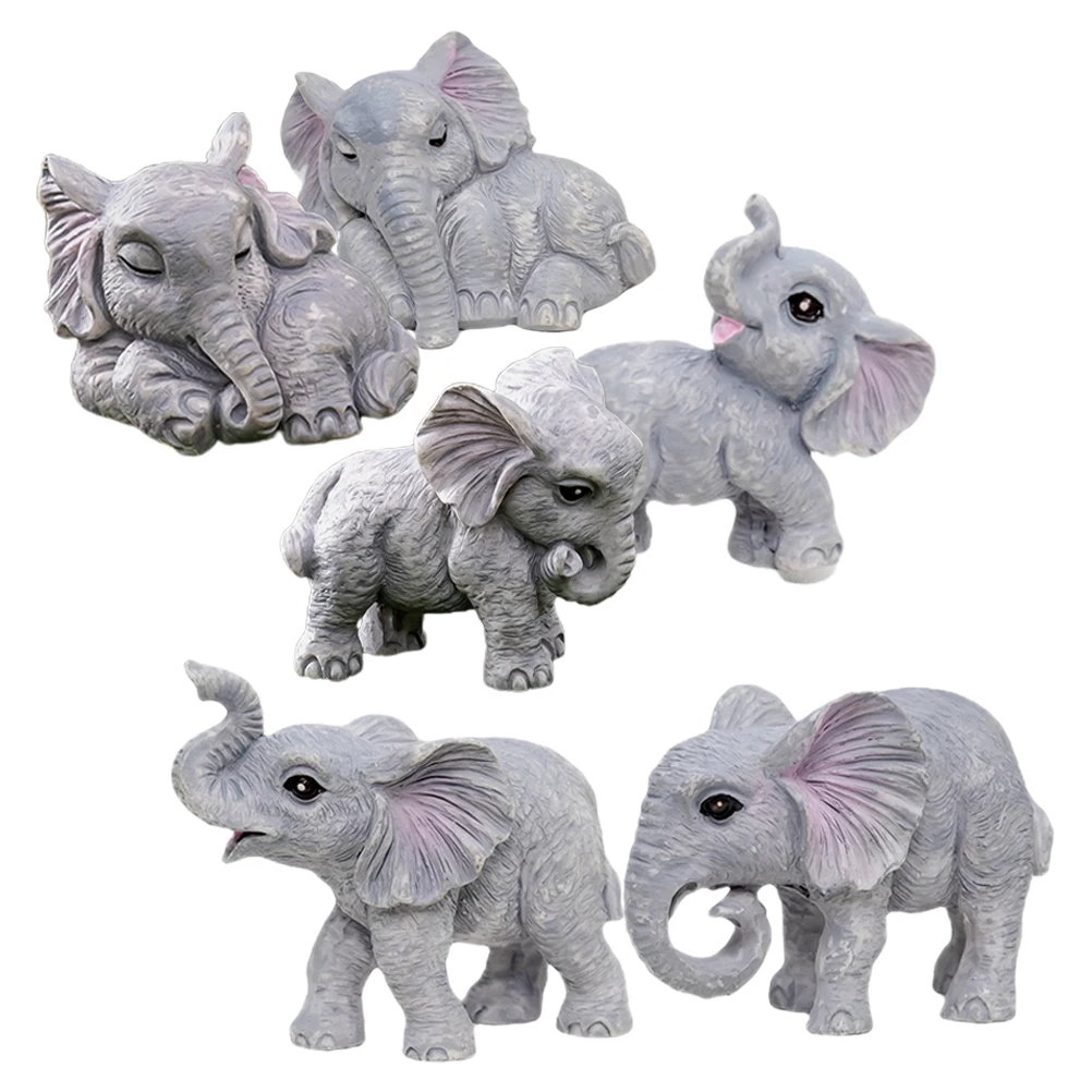 6 Pcs Elephant Statues for Micro Landscape Decor Resin Animal Figurines Supplies Courtyard Decoration Accessories
6 Pcs Elephant Statues for Micro Landscape Decor Resin Animal Figurines Supplies Courtyard Decoration Accessories