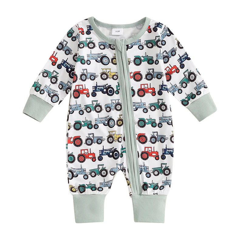 Newborn Baby Boy Romper Clothes Tractor Print Long Sleeve Zipper Jumpsuit Outfit for Fall Winter
Newborn Baby Boy Romper Clothes Tractor Print Long Sleeve Zipper Jumpsuit Outfit for Fall Winter