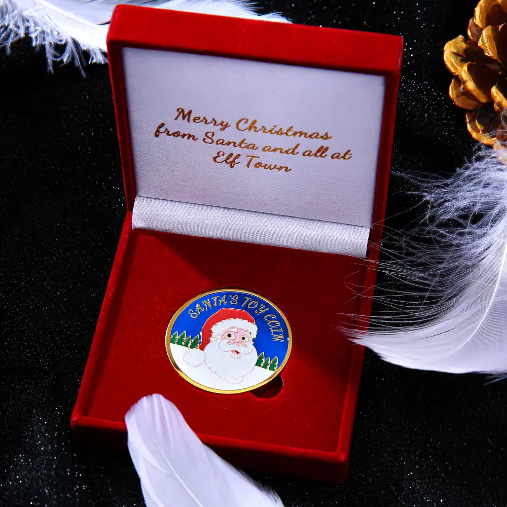 Free sample manufacturer customized coins Christmas customized gold and silver coins with box
Free sample manufacturer customized coins Christmas customized gold and silver coins with box
