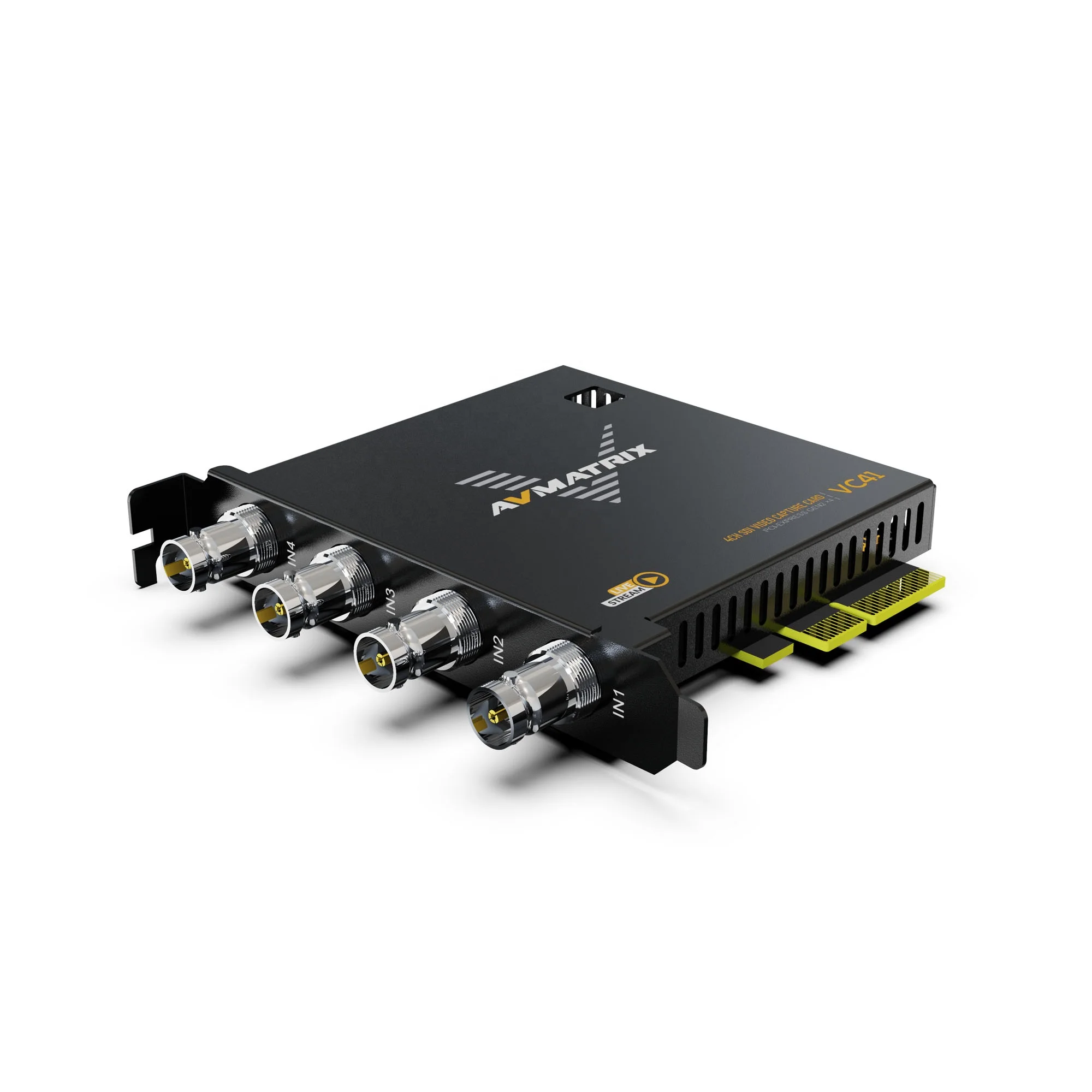 AVMATRIX VC41 HD 4-Channel PCIe SDI Video Game Digital Camera Capture Card 4x SD/HD/3G-SDI Inputs 2.5GB/s Transfer Bandwidth
AVMATRIX VC41 HD 4-Channel PCIe SDI Video Game Digital Camera Capture Card 4x SD/HD/3G-SDI Inputs 2.5GB/s Transfer Bandwidth