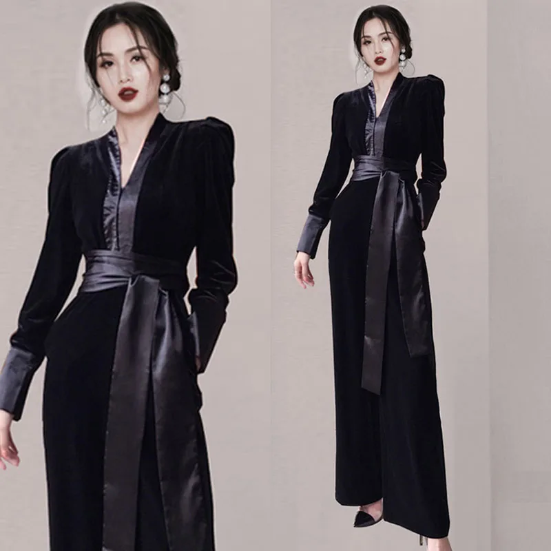 Женский бархатный комбинезон с высокой талией и широкими штанинами, осенне-зимняя новинка, роскошные брюки с эффектом похудения
Женский бархатный комбинезон с высокой талией и широкими штанинами, осенне-зимняя новинка, роскошные брюки с эффектом похудения