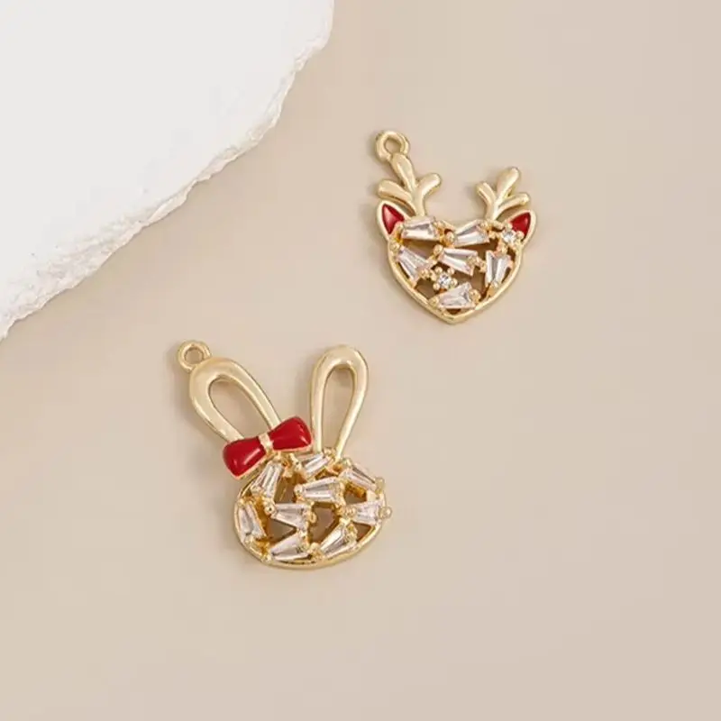 14K Gold-Color Plated Inlaid Zirconium Drop Oil Rabbit Rabbit Head Heart Deer Pendant Handmade Diy Bracelet Necklace Pendant
14K Gold-Color Plated Inlaid Zirconium Drop Oil Rabbit Rabbit Head Heart Deer Pendant Handmade Diy Bracelet Necklace Pendant