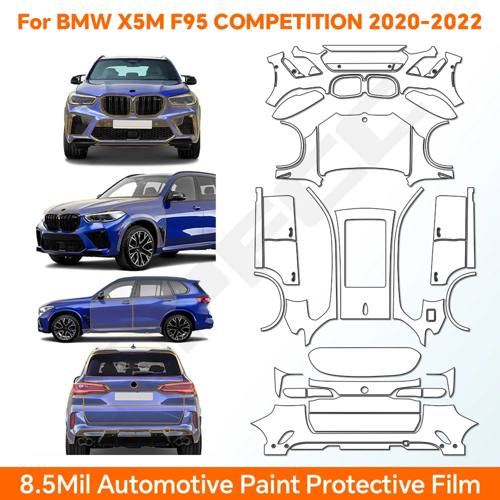 TPU For BMW X5 M F95 COMPETITION 2020-2022 Paint Protection Film Clear Bra Car Body Anti-Scratch Pre-Cut PPF Resistant Invisible
TPU For BMW X5 M F95 COMPETITION 2020-2022 Paint Protection Film Clear Bra Car Body Anti-Scratch Pre-Cut PPF Resistant Invisible