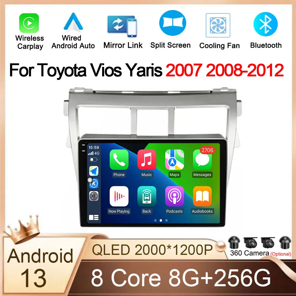 IPS Screen CARPLAY Android 13 Car Radio Player Car Stereo Radio For Toyota Vios Yaris 2007 2008-2012GPS Navigation BT WiFi
IPS Screen CARPLAY Android 13 Car Radio Player Car Stereo Radio For Toyota Vios Yaris 2007 2008-2012GPS Navigation BT WiFi