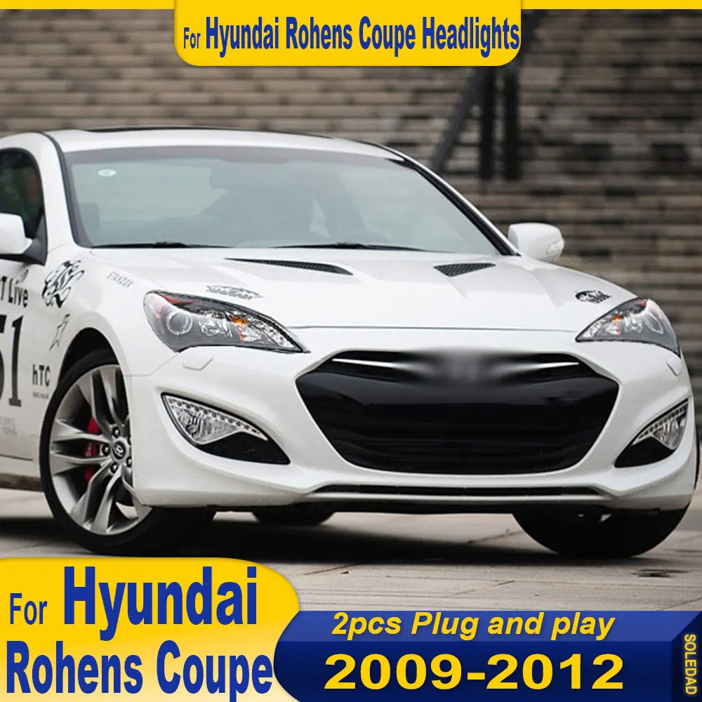 Автомобильная фара для Hyundai Rohens Coupe 2009-2012, модифицированная HID ксеноновая лампа «ангельские глазки», передние фары с двумя линзами в сборе 
Автомобильная фара для Hyundai Rohens Coupe 2009-2012, модифицированная HID ксеноновая лампа «ангельские глазки», передние фары с двумя линзами в сборе