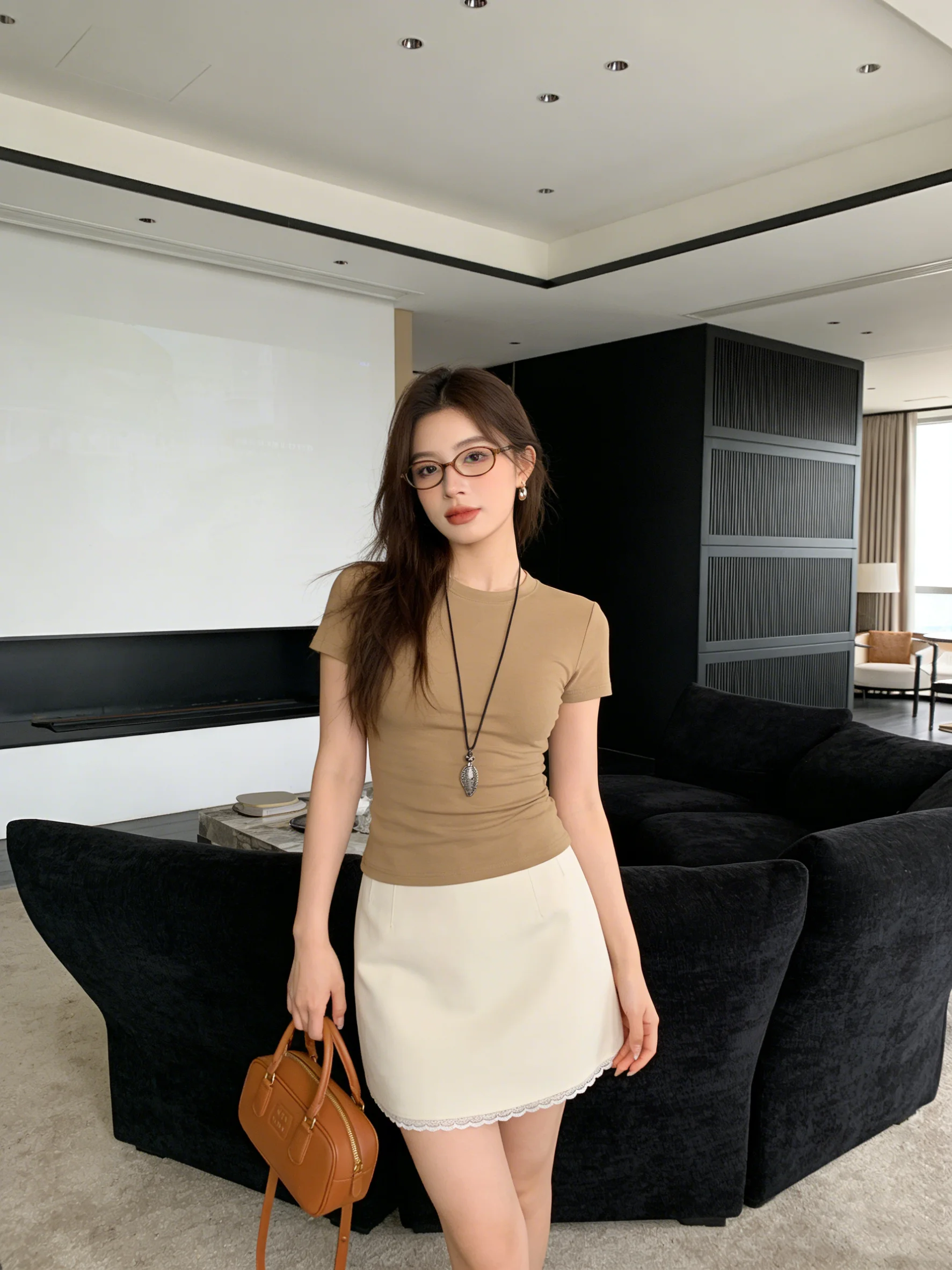 Lace Trim A-Line Skirt Suit Women's Spring Summer Daily Versatile Low Waist Korean Style Breathable Comfortable A-Word Skirt
Lace Trim A-Line Skirt Suit Women's Spring Summer Daily Versatile Low Waist Korean Style Breathable Comfortable A-Word Skirt