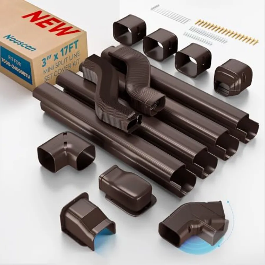 Mini Split Line Set Cover: 3" 17Feet Line Set Cover Kit for Minisplit with Flexible Duct, Decorative Lineset Hide Cover Kit for
Mini Split Line Set Cover: 3" 17Feet Line Set Cover Kit for Minisplit with Flexible Duct, Decorative Lineset Hide Cover Kit for