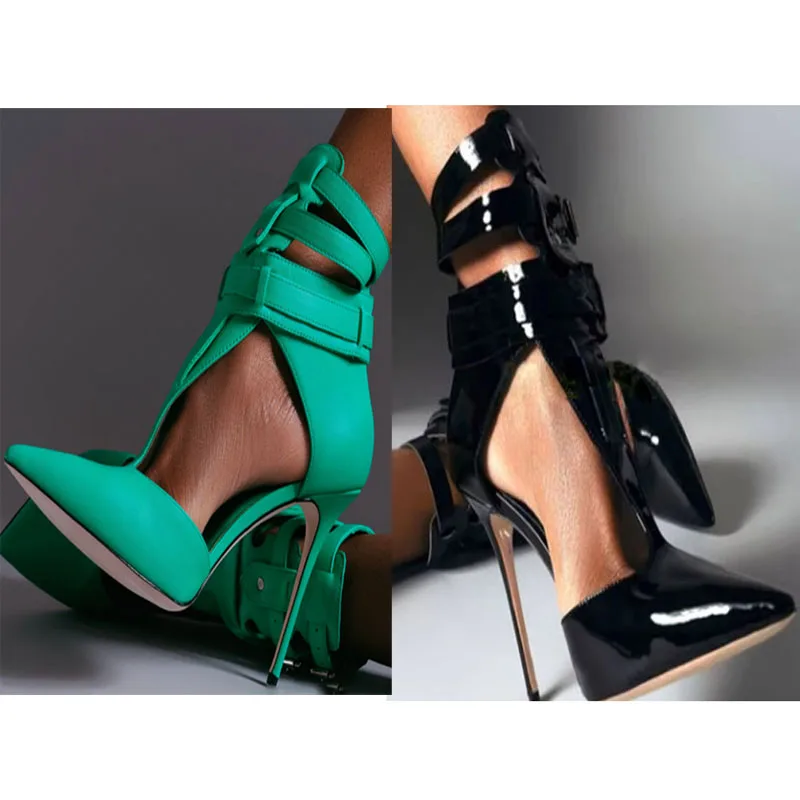 Sexy Black Shiny Green Three Buckle T-Bar Strap Open Toe Sandals Pointed Toe High Heels Woman Club Banquet Shoes
Sexy Black Shiny Green Three Buckle T-Bar Strap Open Toe Sandals Pointed Toe High Heels Woman Club Banquet Shoes