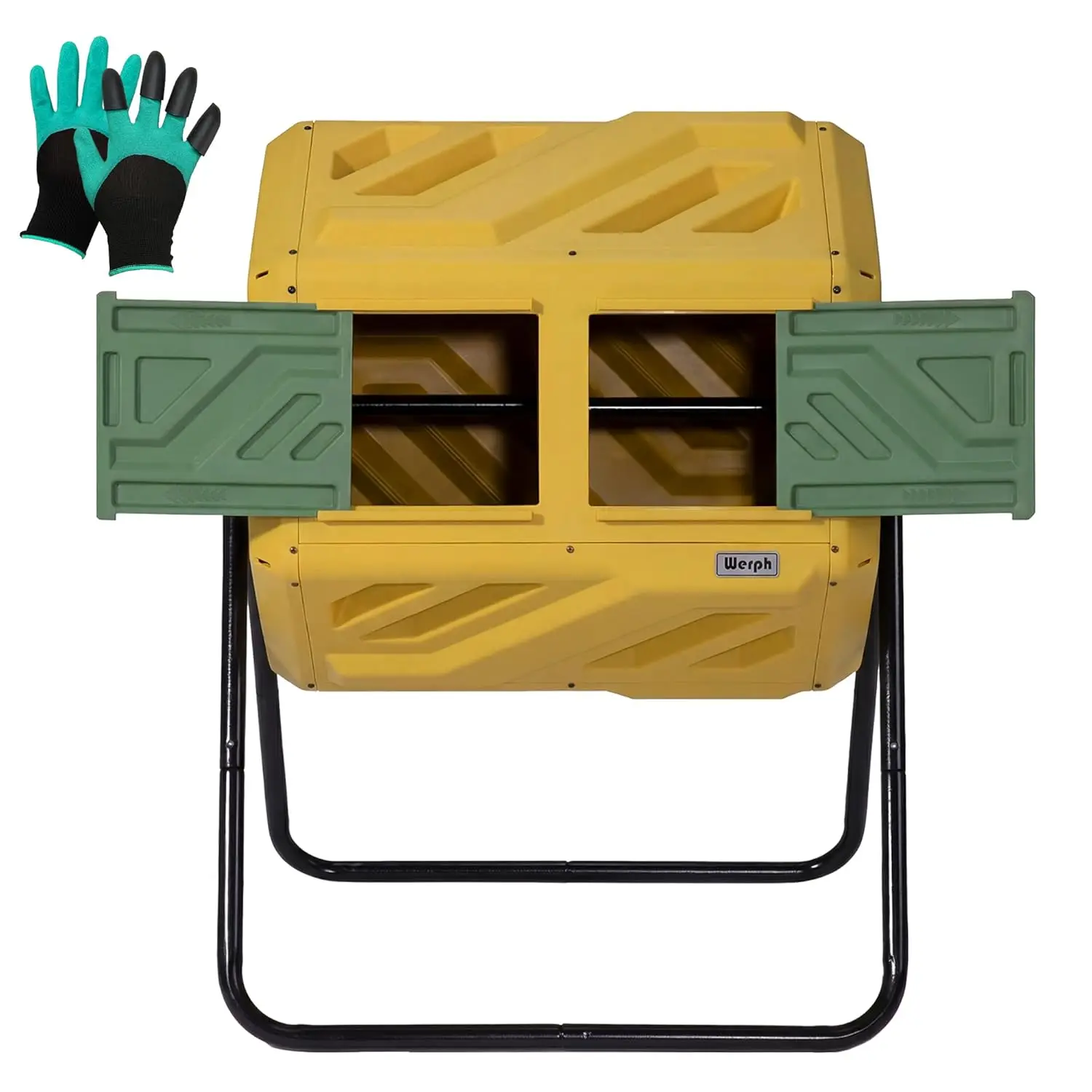 43 Gallon Dual Chamber Compost Tumbler Rotating Batch Composter for Garden Kitchen Yard with Gloves, Custom
43 Gallon Dual Chamber Compost Tumbler Rotating Batch Composter for Garden Kitchen Yard with Gloves, Custom