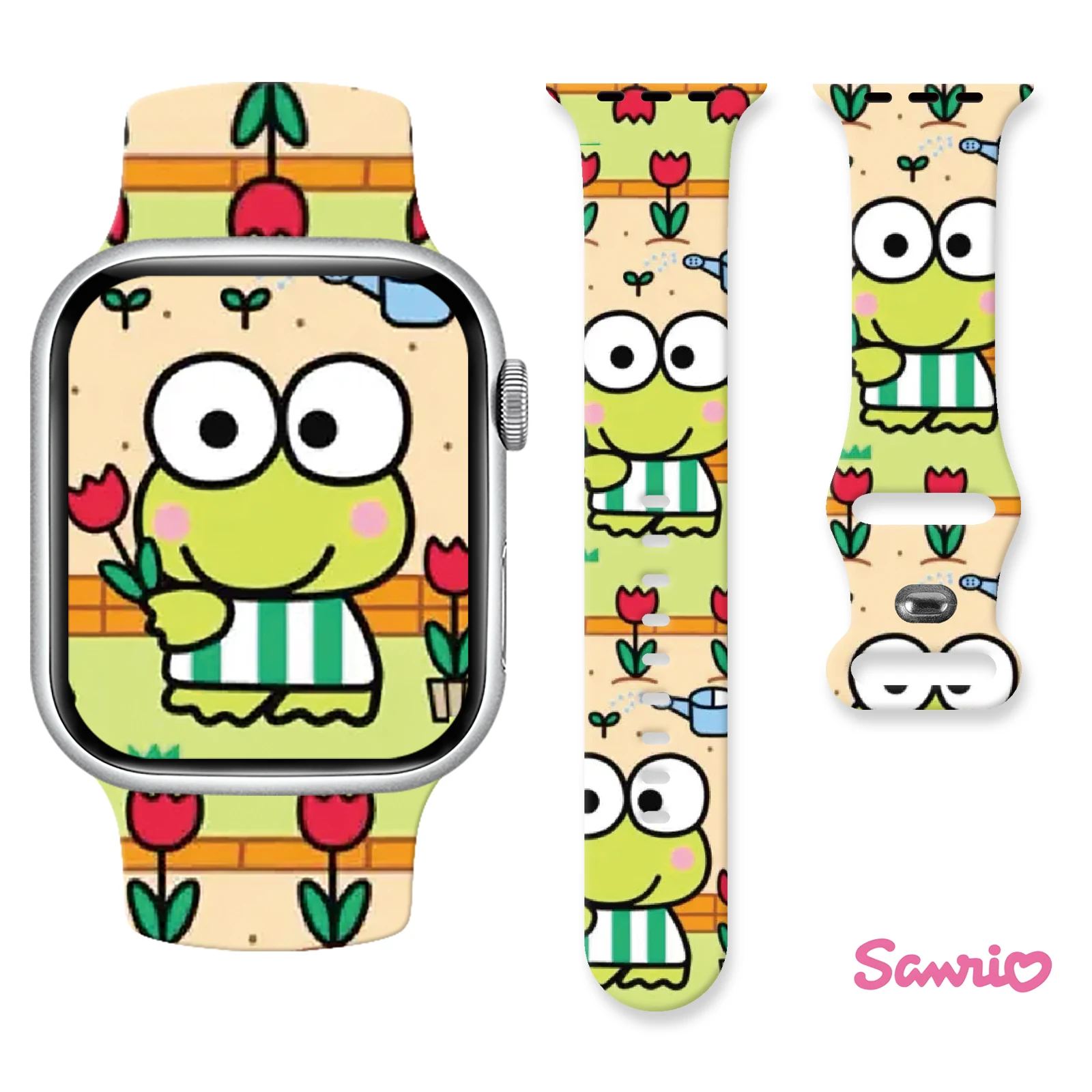 Sanrio Cute Keroppi Print Watch Band for Apple Watch Series 11/10/9/8/7/SE, Soft Waterproof Silicone Strap 46mm 45mm 44mm 42mm
Sanrio Cute Keroppi Print Watch Band for Apple Watch Series 11/10/9/8/7/SE, Soft Waterproof Silicone Strap 46mm 45mm 44mm 42mm