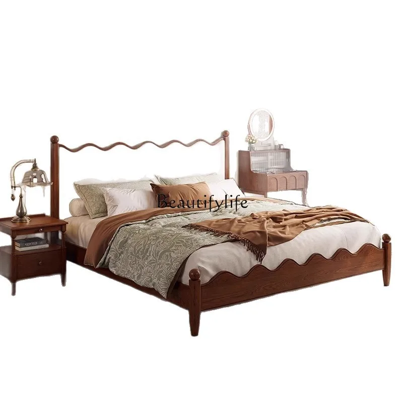 French cream style retro bed 1.8 meters ripple small apartment full double Nordic ash wood solid wood bed
French cream style retro bed 1.8 meters ripple small apartment full double Nordic ash wood solid wood bed