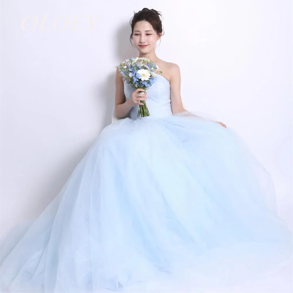 OLOEY Fairy Light Blue Strapless Prom Dresses Korea Wedding Photoshoot Pletas Soft Tulle A Line Evening Paty Gown Customized
OLOEY Fairy Light Blue Strapless Prom Dresses Korea Wedding Photoshoot Pletas Soft Tulle A Line Evening Paty Gown Customized